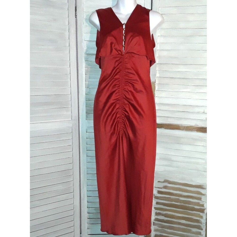 Topshop Women's Dress Size 4 Satin Maxi Sleeveless